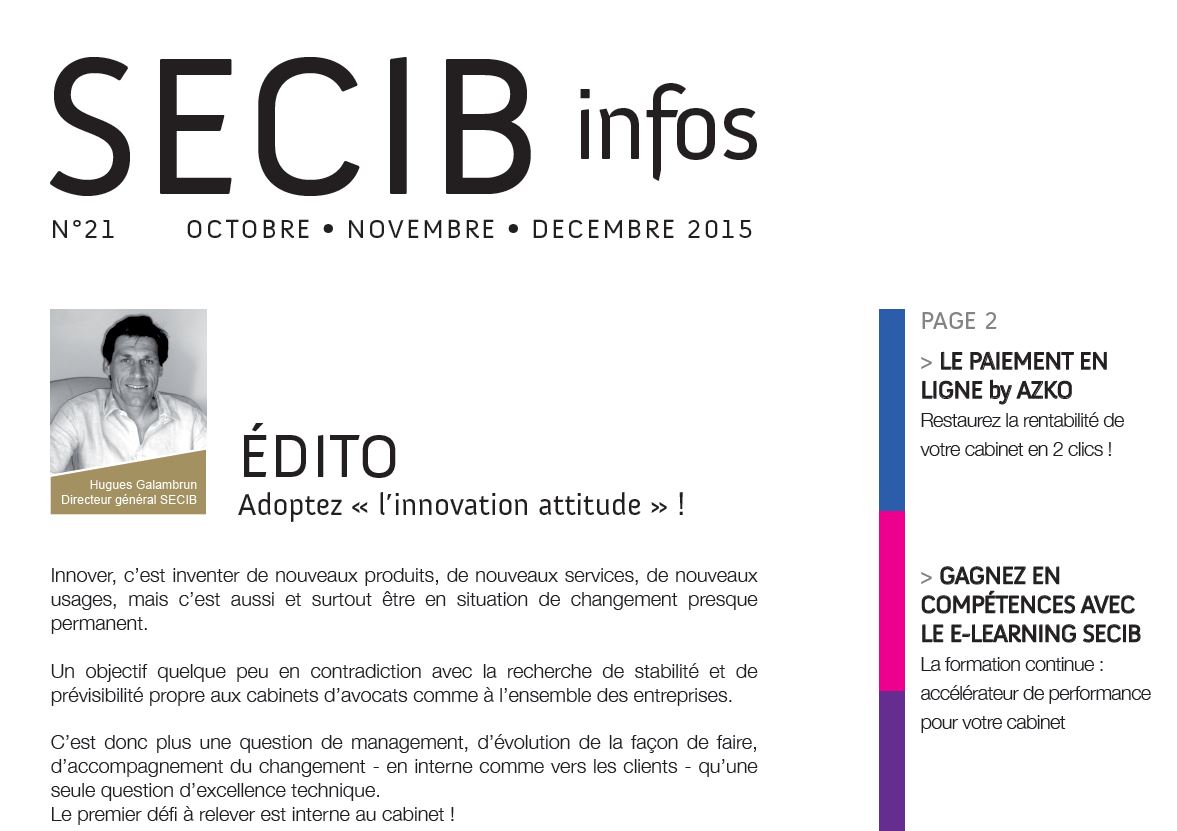 Decouvrez la Lettre Infos SECIB pour ce trimestre ! #secibair #paiementenligne #Innovation